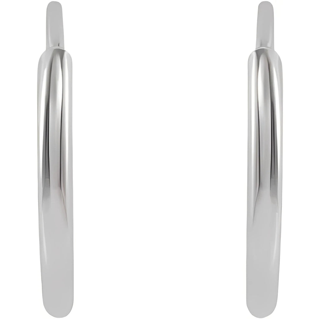 Sterling Silver Flexible Endless Tube 10 mm Hoop Earrings