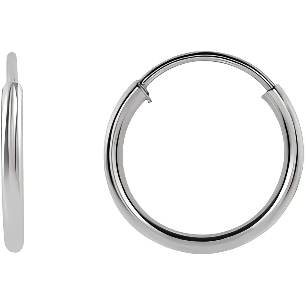 Sterling Silver Flexible Endless Tube 10 mm Hoop Earrings