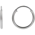 Sterling Silver Flexible Endless Tube 10 mm Hoop Earrings