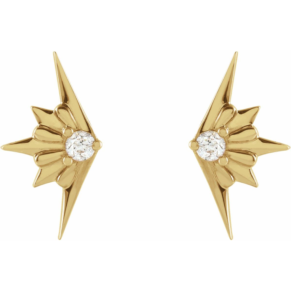 14K Yellow Gold .03 CTW Natural Diamond Starburst Earrings