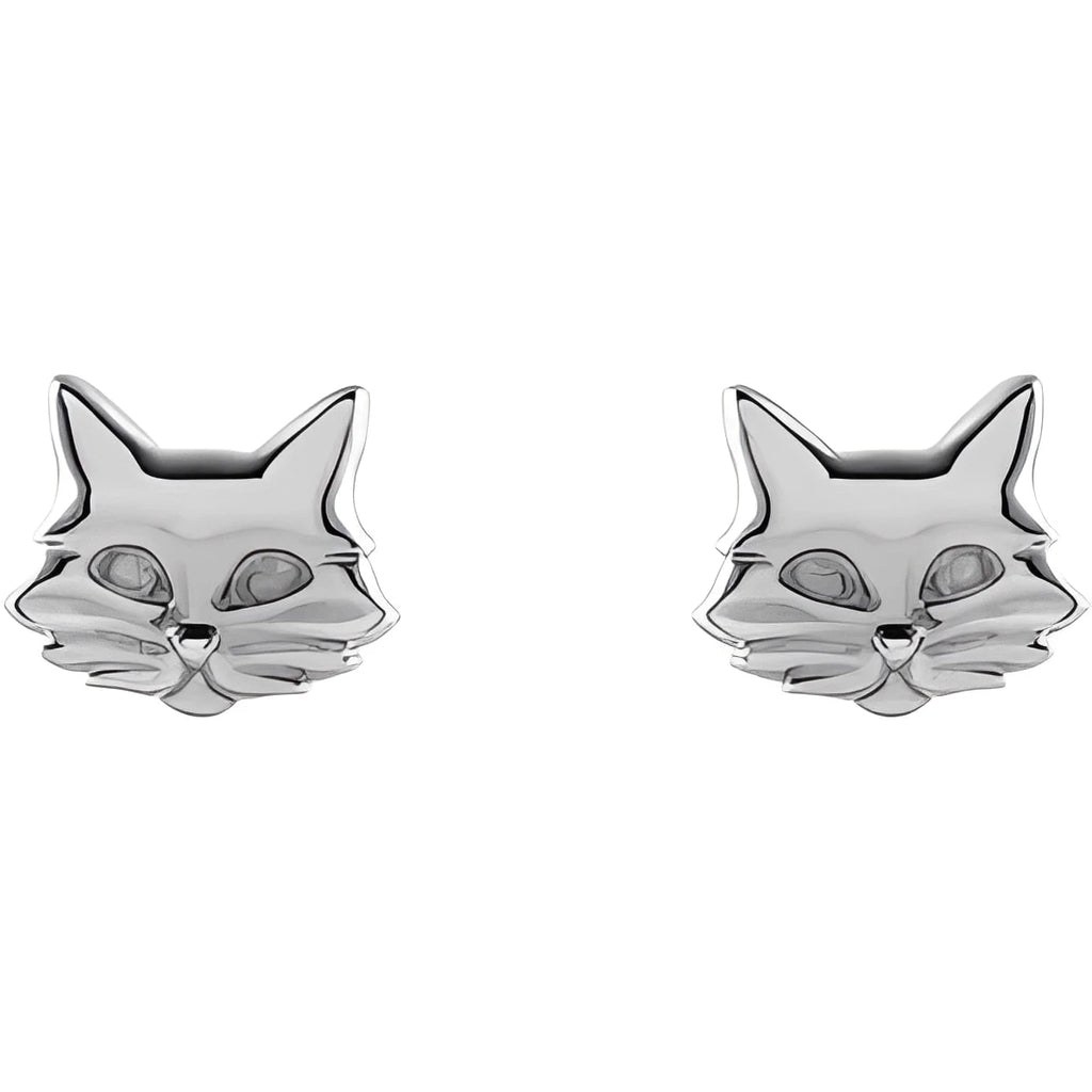 Sterling Silver Tiny Cat Earrings