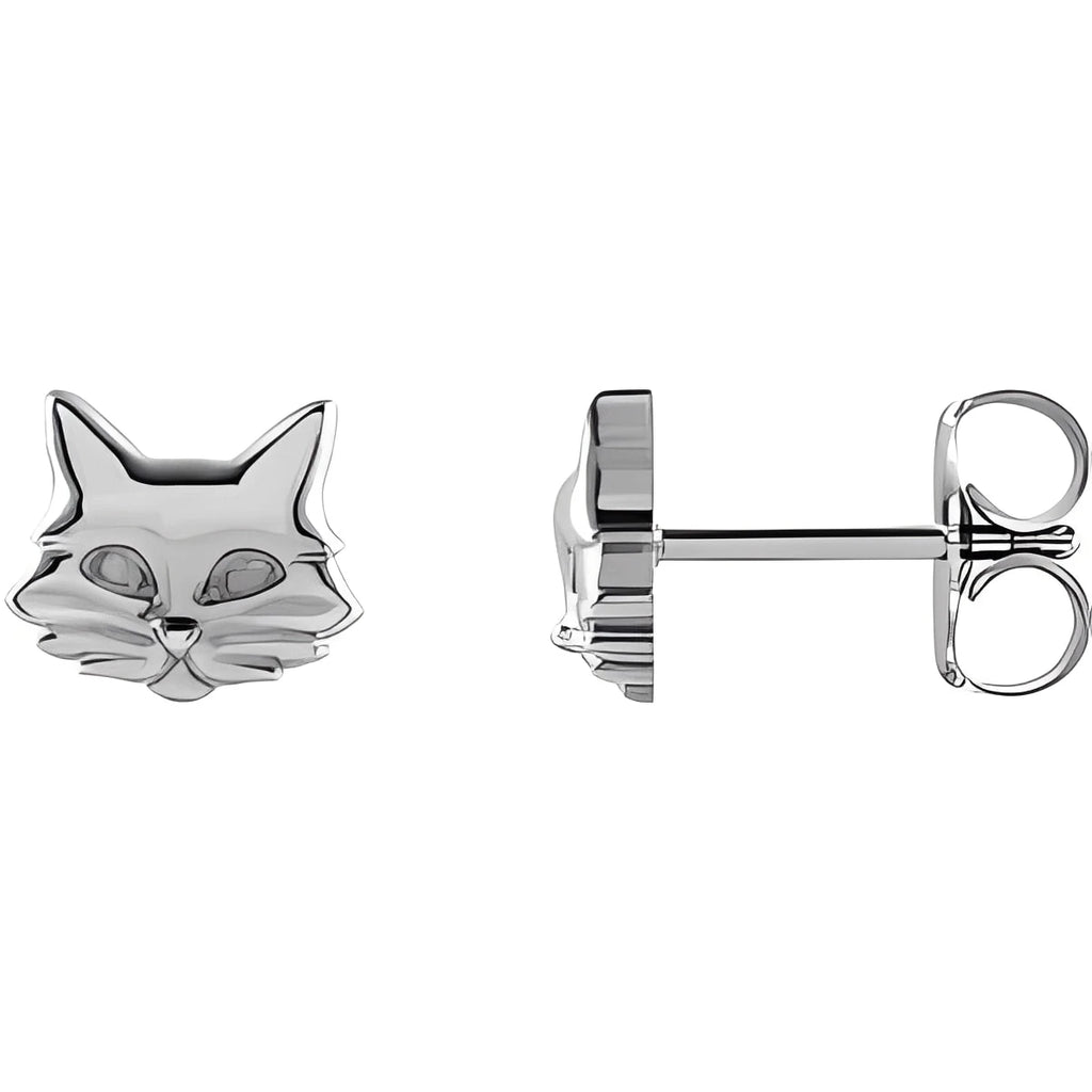 Sterling Silver Tiny Cat Earrings