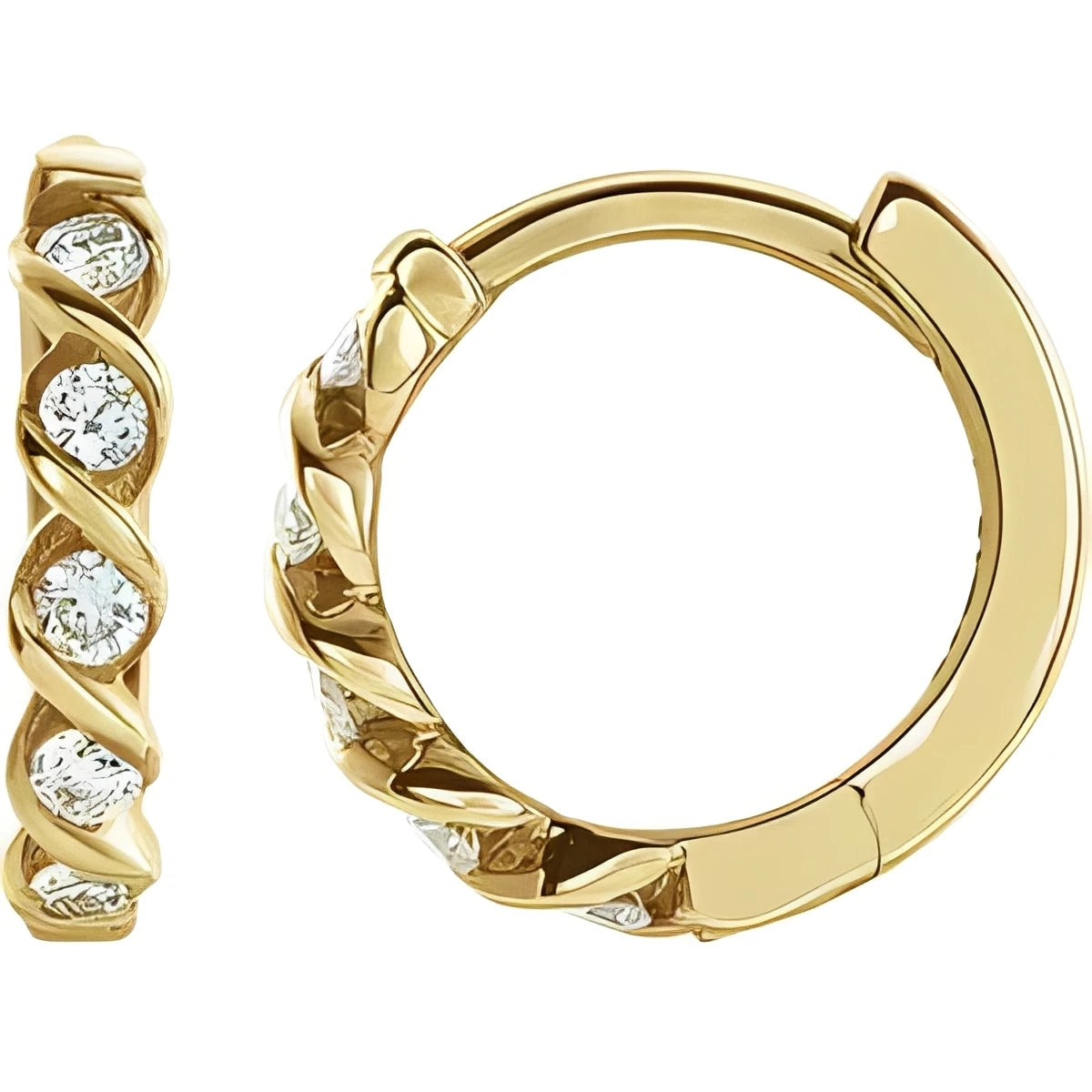 Sterling Silver Twisted 13 mm Hoop Earrings