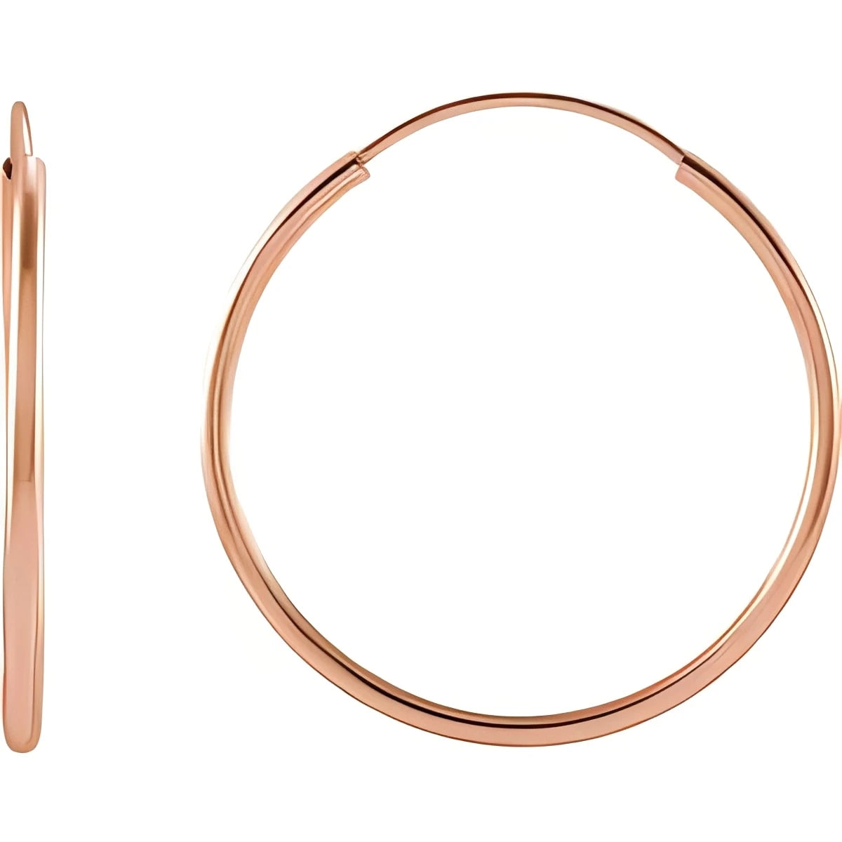 Sterling Silver Flexible Endless Tube 10 mm Hoop Earrings