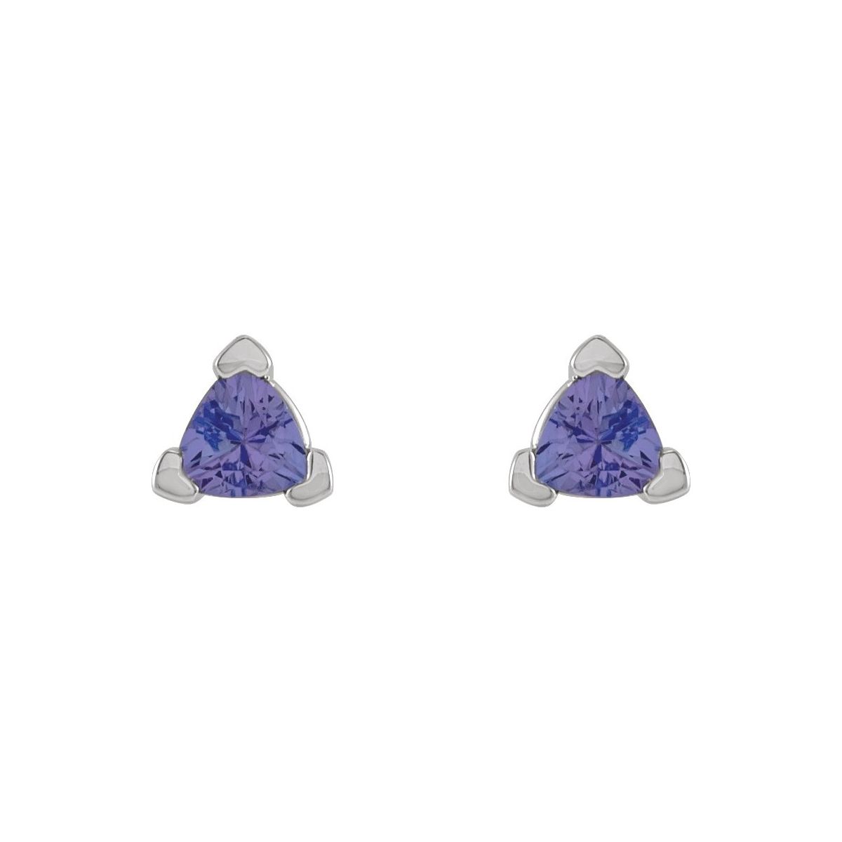 Sterling Silver 3 mm Trillion Natural Tanzanite V-Prong Earrings