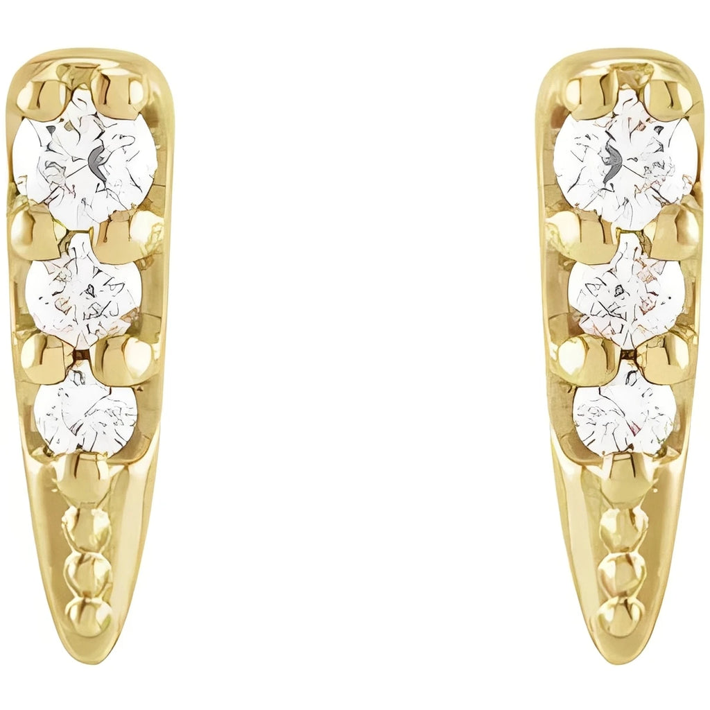 14K Yellow Gold .07 CTW Natural Diamond Spike Earrings