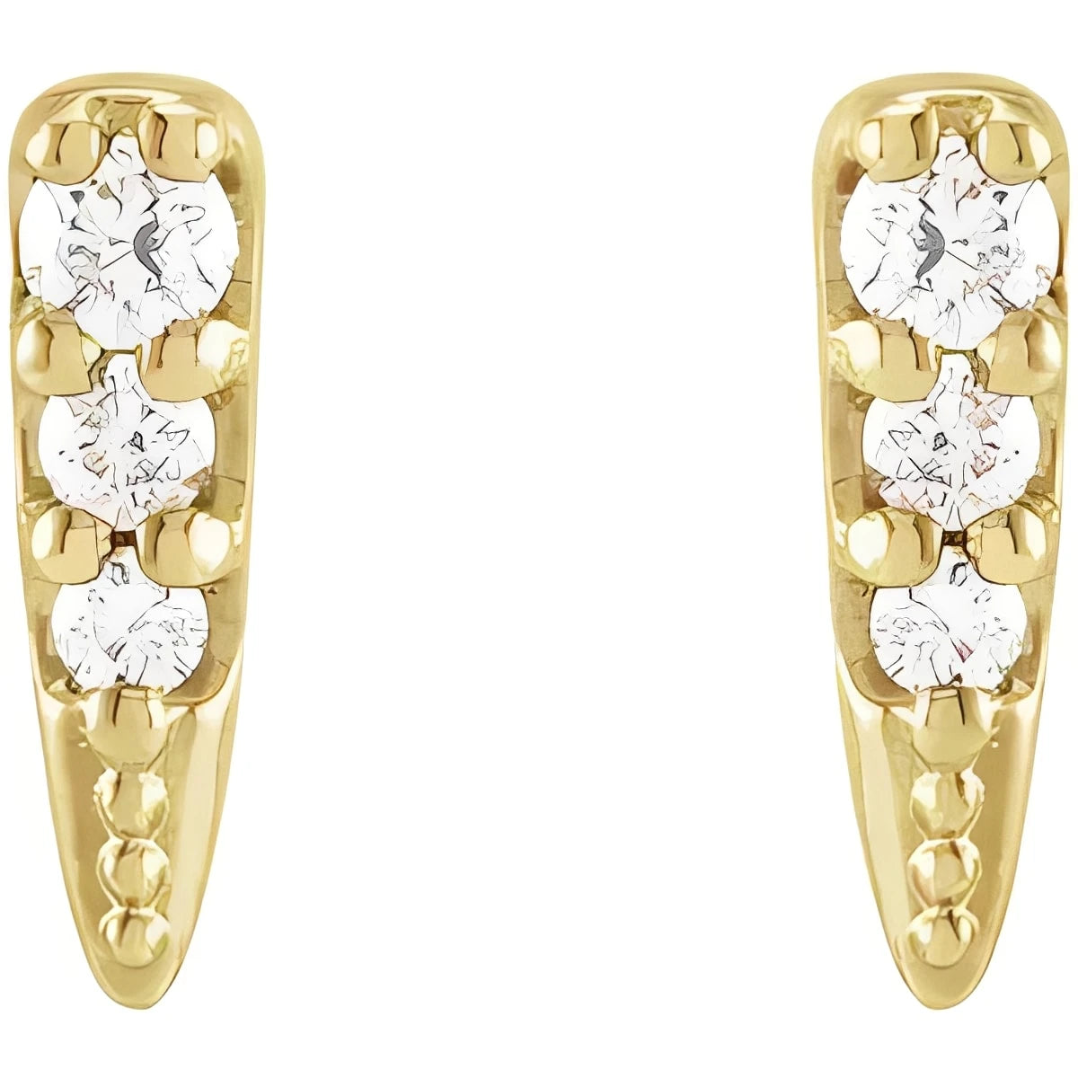 14K Yellow Gold .07 CTW Natural Diamond Spike Earrings
