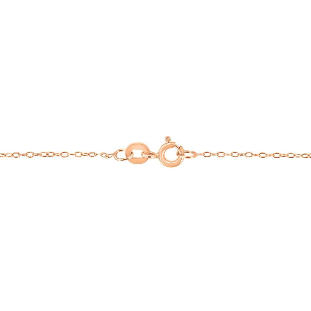 AGS Certified 10K Rose Gold 1/5 Cttw Bezel Set Round Diamond Solitaire 16-18" Adjustable Pendant Necklace (I-J Color, VS1-VS2 Clarity)