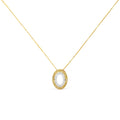 14K Yellow Gold Plated .925 Sterling Silver 1/2 Cttw Color Treated Diamond Double Oval Shape 18" Pendant Necklace (Yellow Color, I2-I3 Clarity)