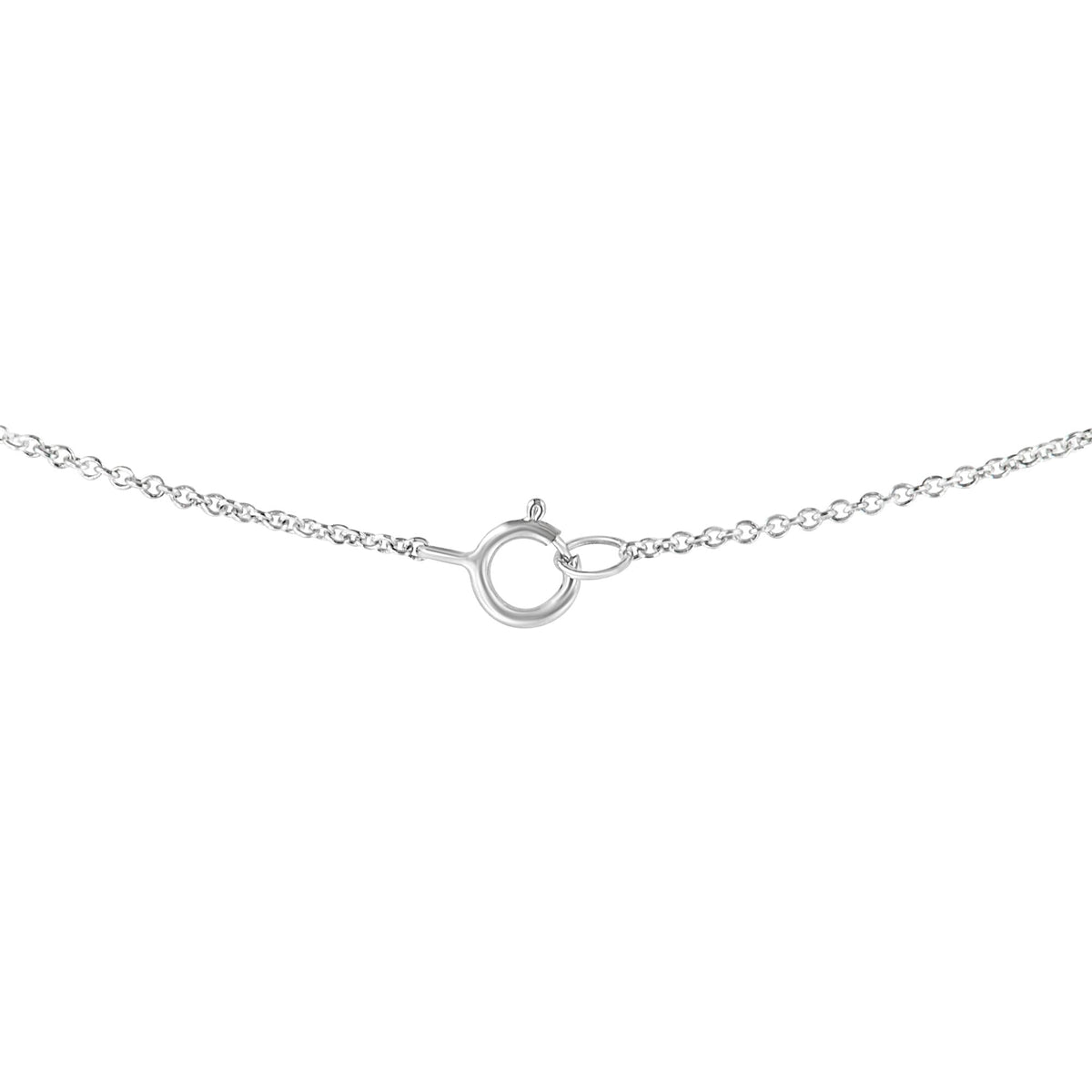 10K White Gold 1/2 Cttw 4 Prong Set Oval Shape Lab Grown Diamond East West Solitaire 18" Pendant Necklace (E-F Color, VS1-VS2 Clarity)