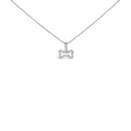 .925 Sterling Silver 1/5 Cttw Diamond Dog Bone Pendant Necklace (H-I Color, I1-I2 Clarity) - 18"