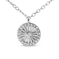 .925 Sterling Silver 1/6 Cttw Diamond Wheel and Spoke Pendant Necklace (H-I Color, I2-I3 Clarity) - 18"