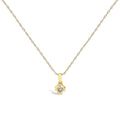 14K Yellow Gold Plated Sterling Silver 1/5 Cttw Diamond Swirl Pendant Necklace