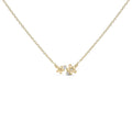 14K Yellow Gold Plated Sterling Silver Diamond Accent Floral Pendant Necklace