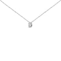 Sterling Silver 1/2 Cttw Lab Grown Diamond Oval Halo Pendant Necklace