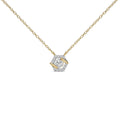 14K Yellow Gold Plated Sterling Silver 3/8 Cttw Lab Grown Diamond Hex Halo Pendant Necklace