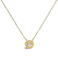 14K Yellow Gold Plated Sterling Silver 1/5 Cttw Lab Grown Diamond Rose Pendant Necklace
