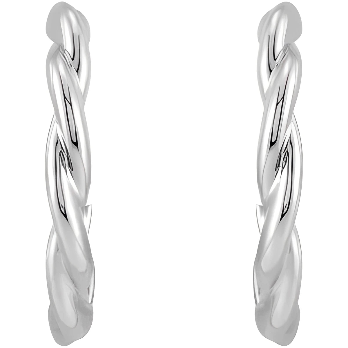 Sterling Silver Twisted 13 mm Hoop Earrings