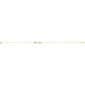 14K White Gold Petite Key 6 1/2-7 1/2" Bracelet