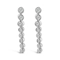 .925 Sterling Silver 1/4 Cttw Diamond Graduated Dangle Earrings