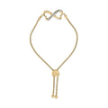 Gold Vermeil Diamond Accent Heart Infinity Bolo Bracelet