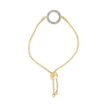 Gold Vermeil Diamond Accent Circle Lariat Bolo Bracelet