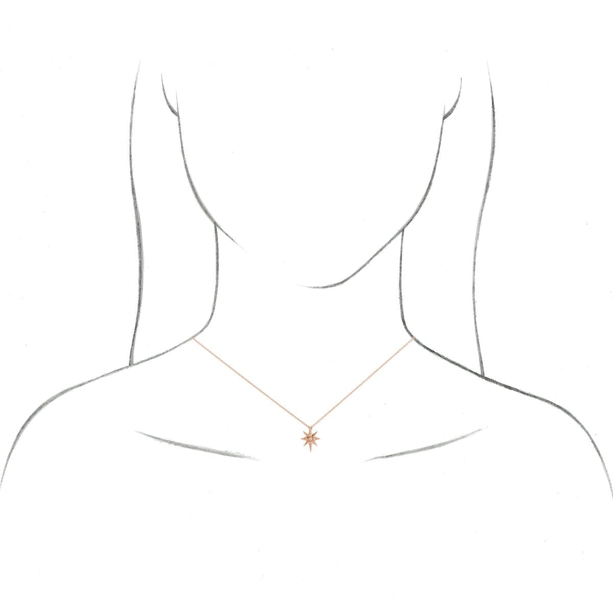 14K Yellow Gold Beaded Star 16-18" Necklace