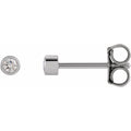 14K White Gold .05 CTW Natural Diamond Micro Bezel-Set Earrings