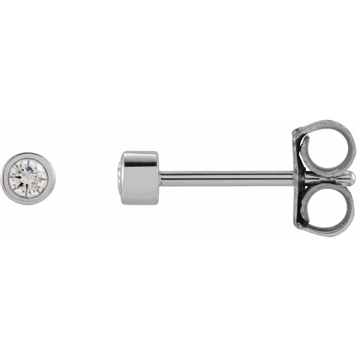 14K White Gold .05 CTW Natural Diamond Micro Bezel-Set Earrings
