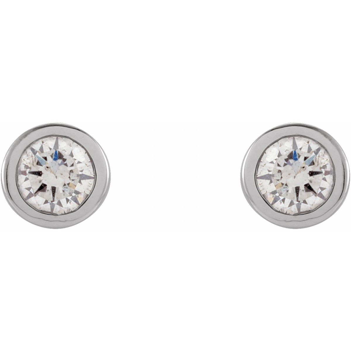 14K White Gold .05 CTW Natural Diamond Micro Bezel-Set Earrings