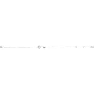 14K White Gold Petite Key 6 1/2-7 1/2" Bracelet