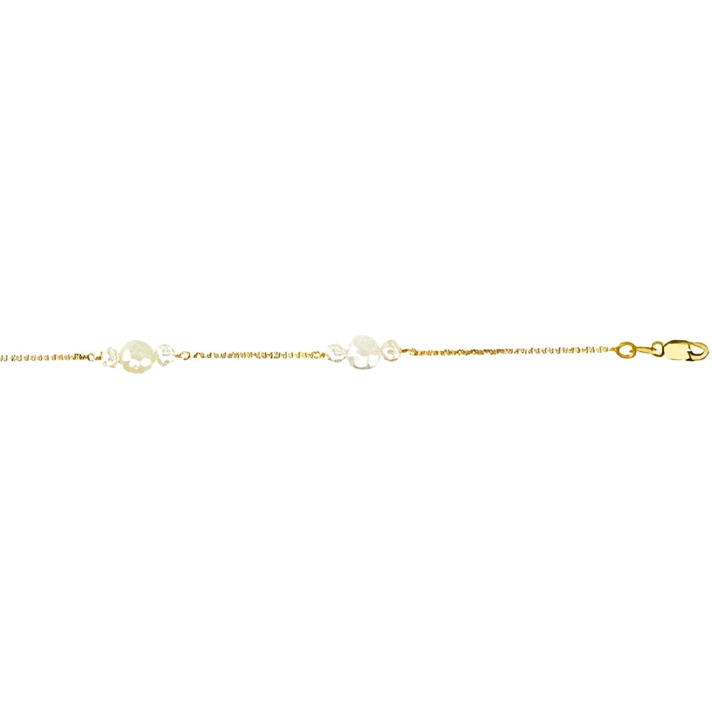 14K Yellow Gold Cultured White Freshwater Pearl 17" Necklace