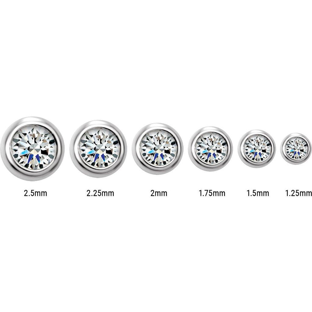 14K White Gold .05 CTW Natural Diamond Micro Bezel-Set Earrings