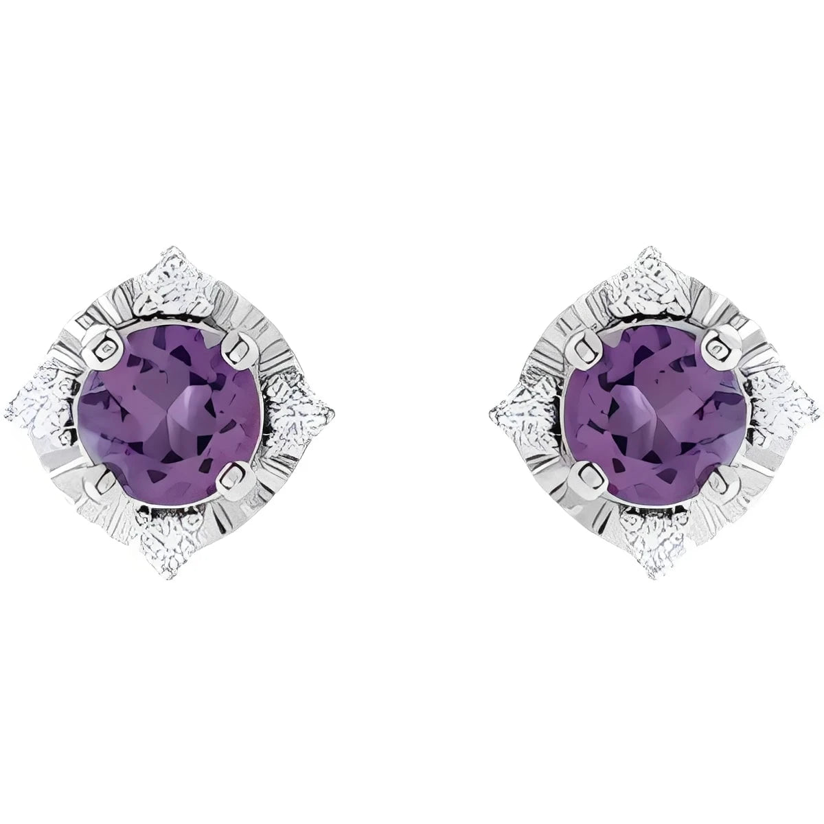 Sterling Silver Natural Aquamarine & .08 CTW Natural Diamond Halo-Style Earrings
