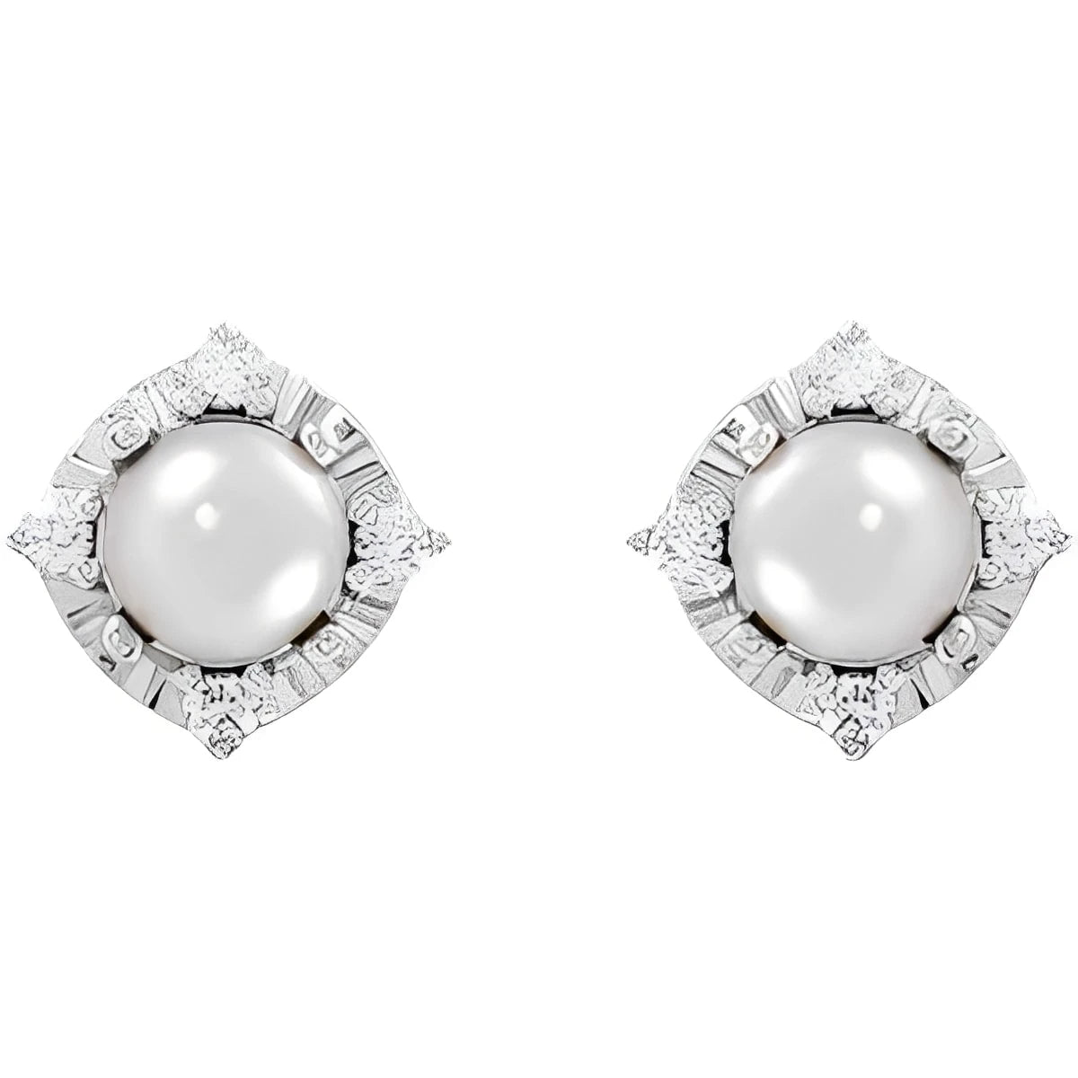 Sterling Silver Natural Aquamarine & .08 CTW Natural Diamond Halo-Style Earrings