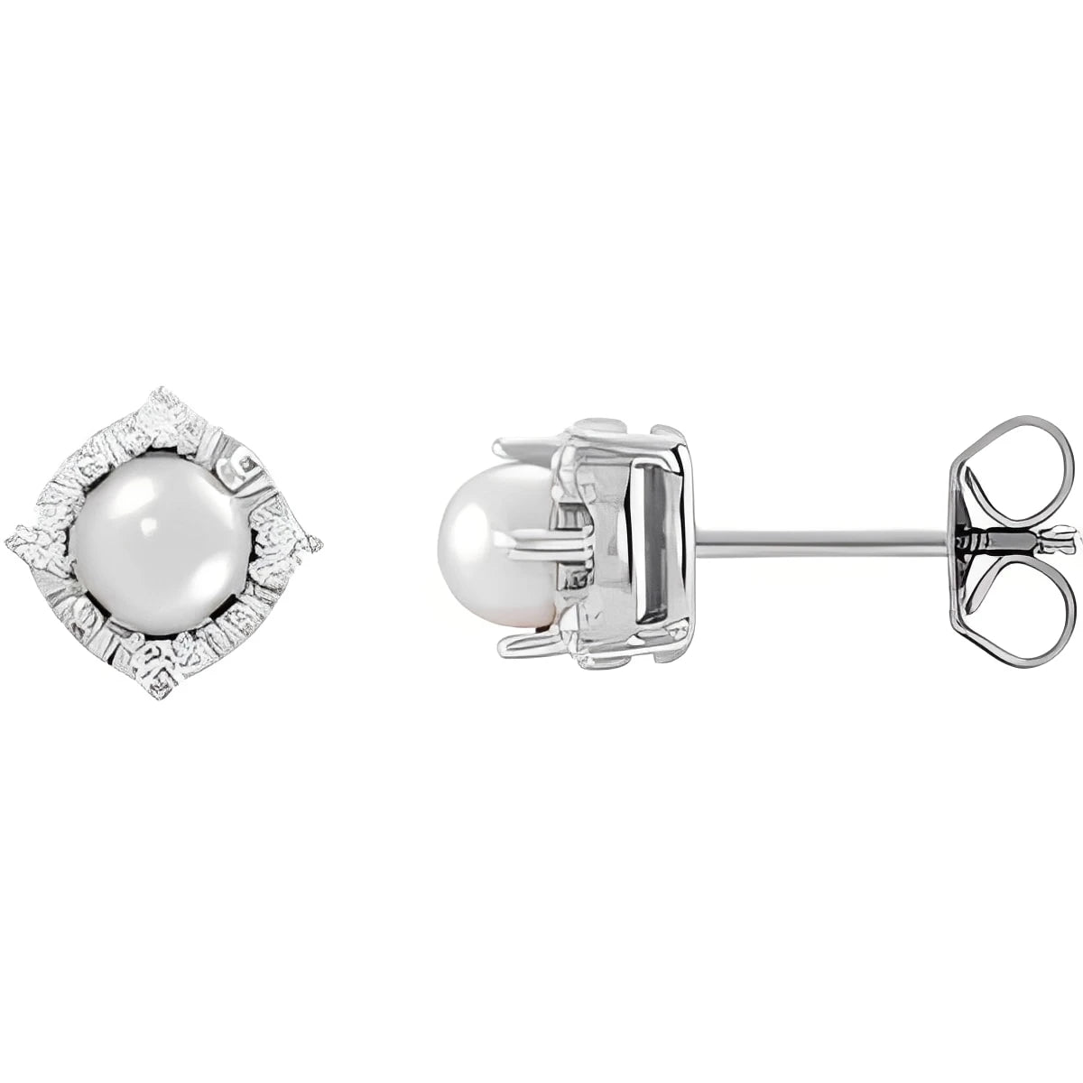 Sterling Silver Natural Aquamarine & .08 CTW Natural Diamond Halo-Style Earrings