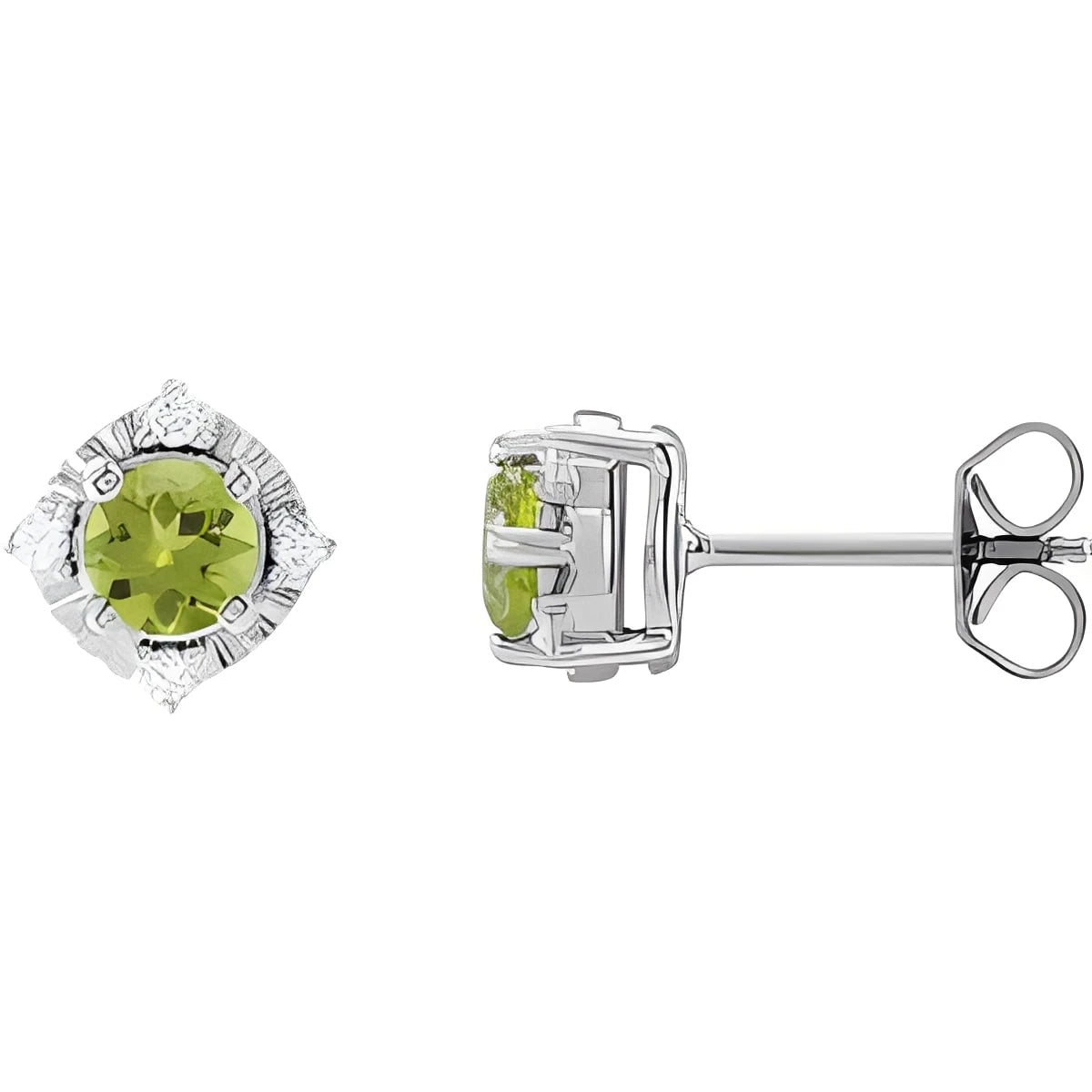 Sterling Silver Natural Aquamarine & .08 CTW Natural Diamond Halo-Style Earrings