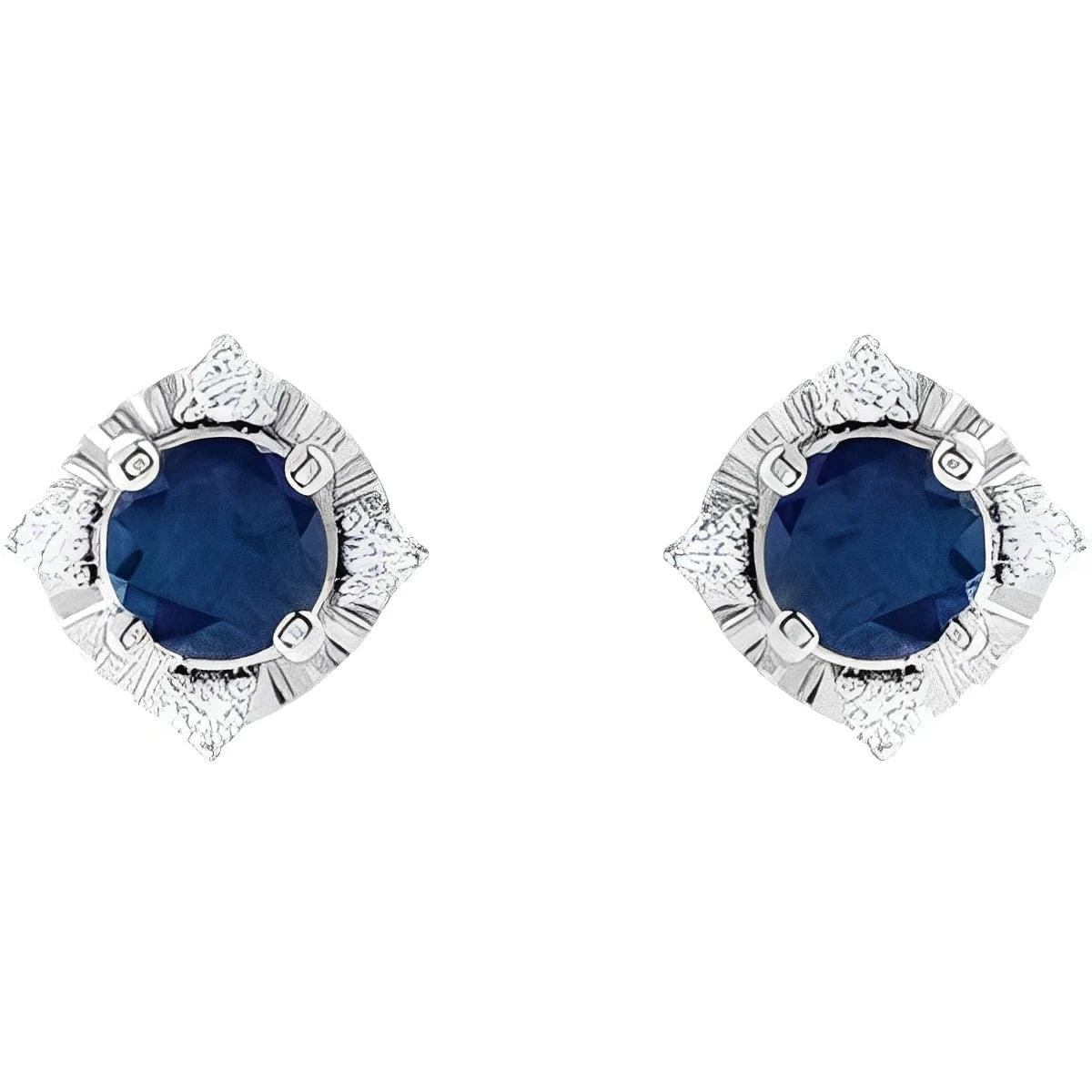 Sterling Silver Natural Aquamarine & .08 CTW Natural Diamond Halo-Style Earrings