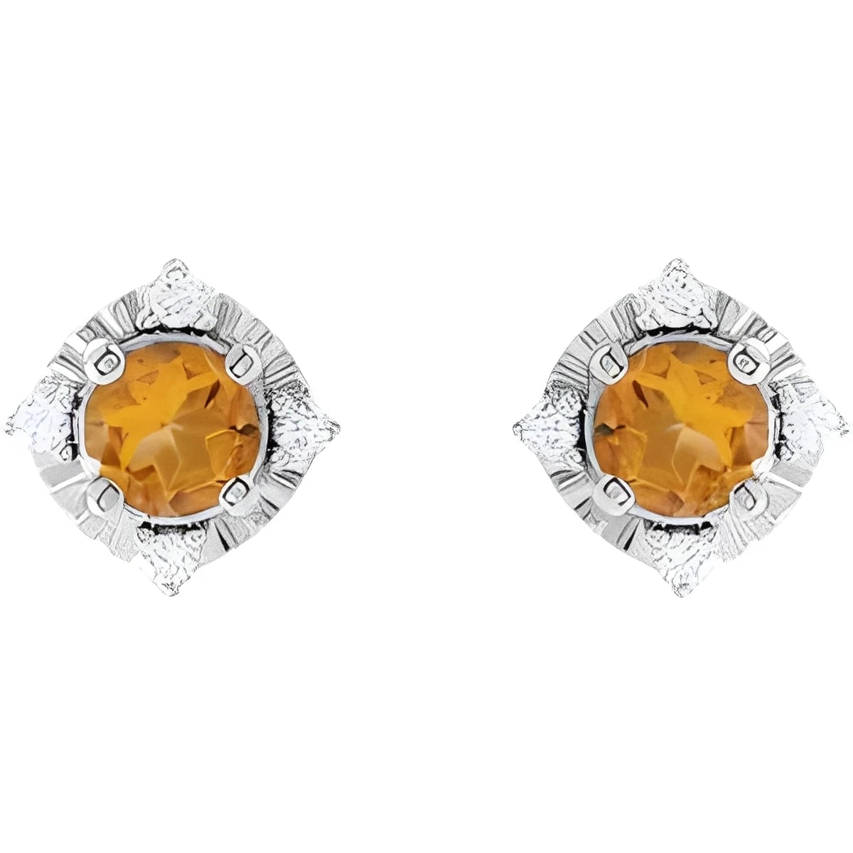 Sterling Silver Natural Aquamarine & .08 CTW Natural Diamond Halo-Style Earrings