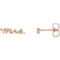 14K Rose Gold Mrs Earrings