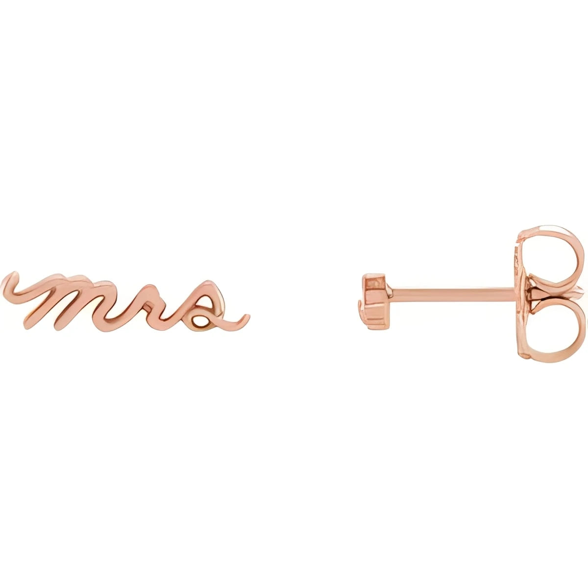 14K Rose Gold Mrs Earrings