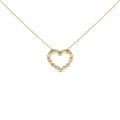 Gold Vermeil Diamond Accent Puffed Heart Pendant Necklace