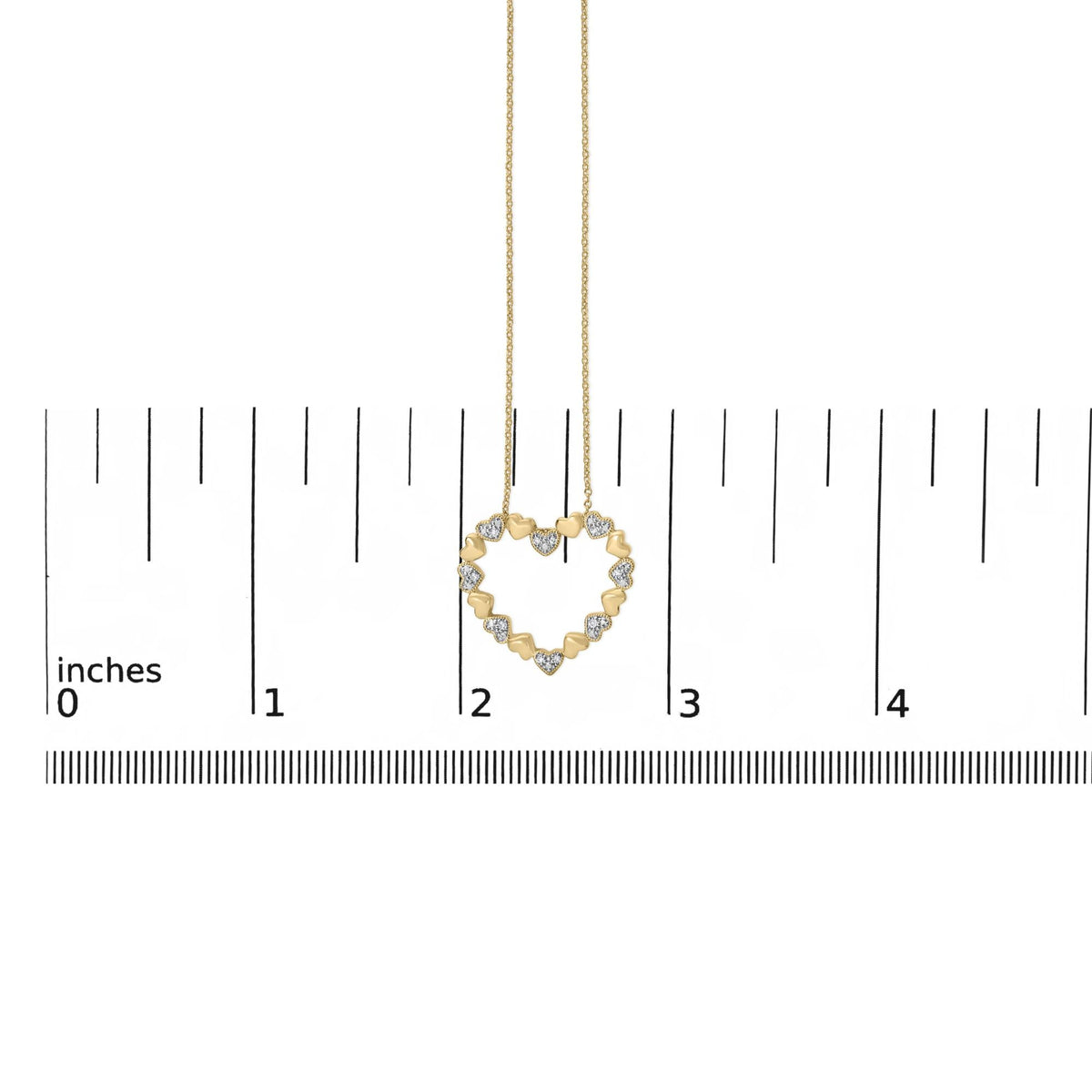 Gold Vermeil Diamond Accent Puffed Heart Pendant Necklace