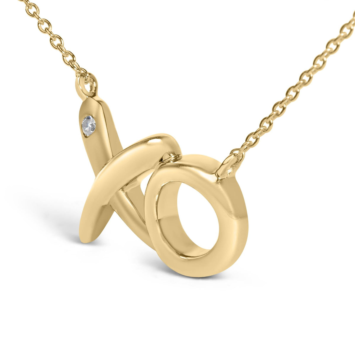 Gold Vermeil Diamond Accent "XO" Necklace