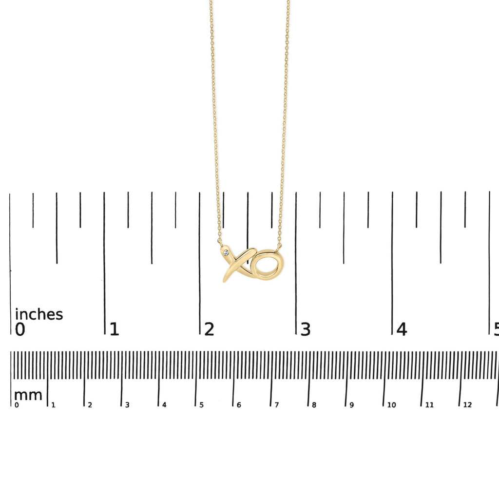 Gold Vermeil Diamond Accent "XO" Necklace