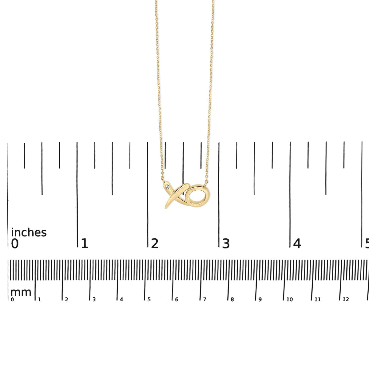 Gold Vermeil Diamond Accent "XO" Necklace