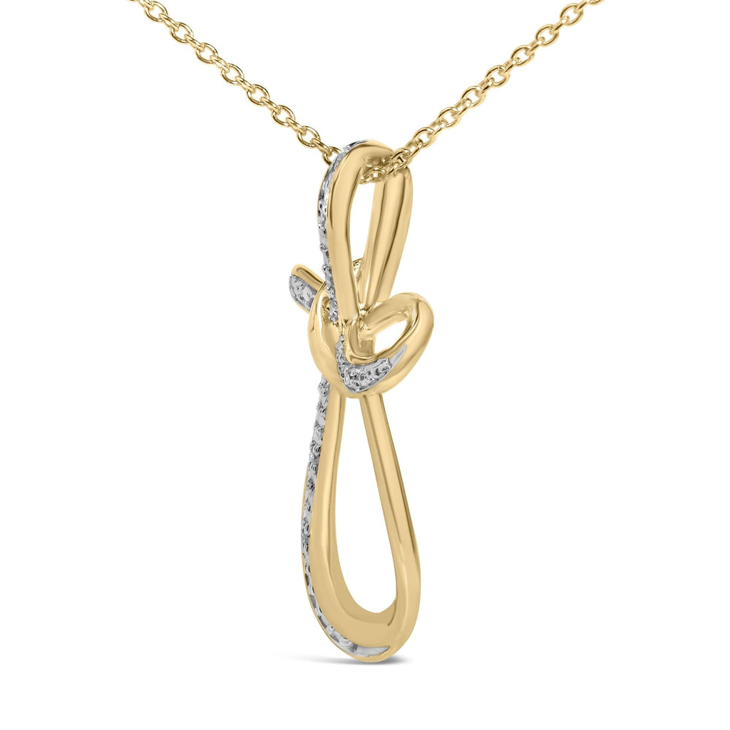 Gold Vermeil Diamond Accent Infinity Cross Pendant Necklace