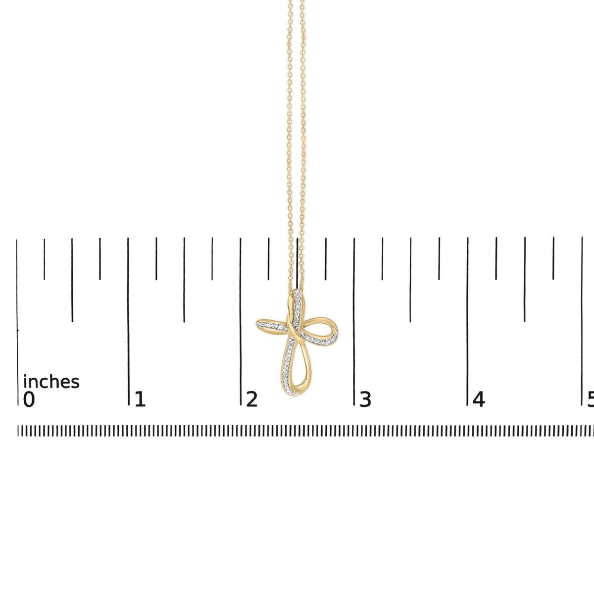 Gold Vermeil Diamond Accent Infinity Cross Pendant Necklace