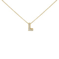 Yellow Gold Vermeil Diamond Accent "A-Z" Initial Bubble Pendant Necklace