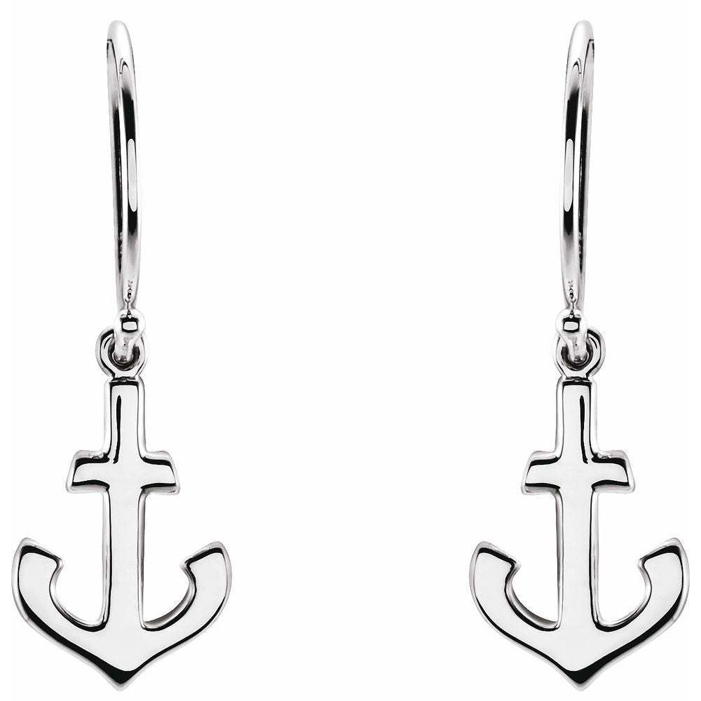 Sterling Silver Anchor Earrings